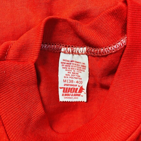 Vintage 1980s Kahns Shirt Medium Single Stitch Wolf & Sons Hot Dog Tee - Picture 4 of 4